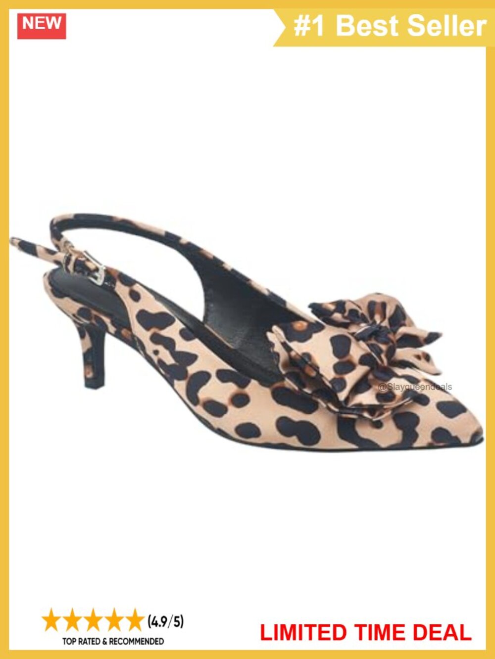 Satin Bow Slingback Kitten Heel Pointed Toe Dress Pump